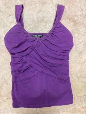 Womens Bisou Bisou Ruched Tank Purple XS